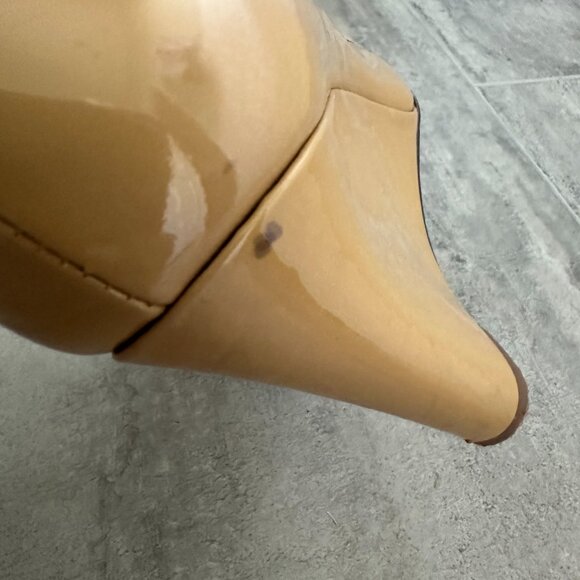 Tory Burch Trudy Peep Toe Patent Leather Wedge Size 7 - Picture 9 of 15